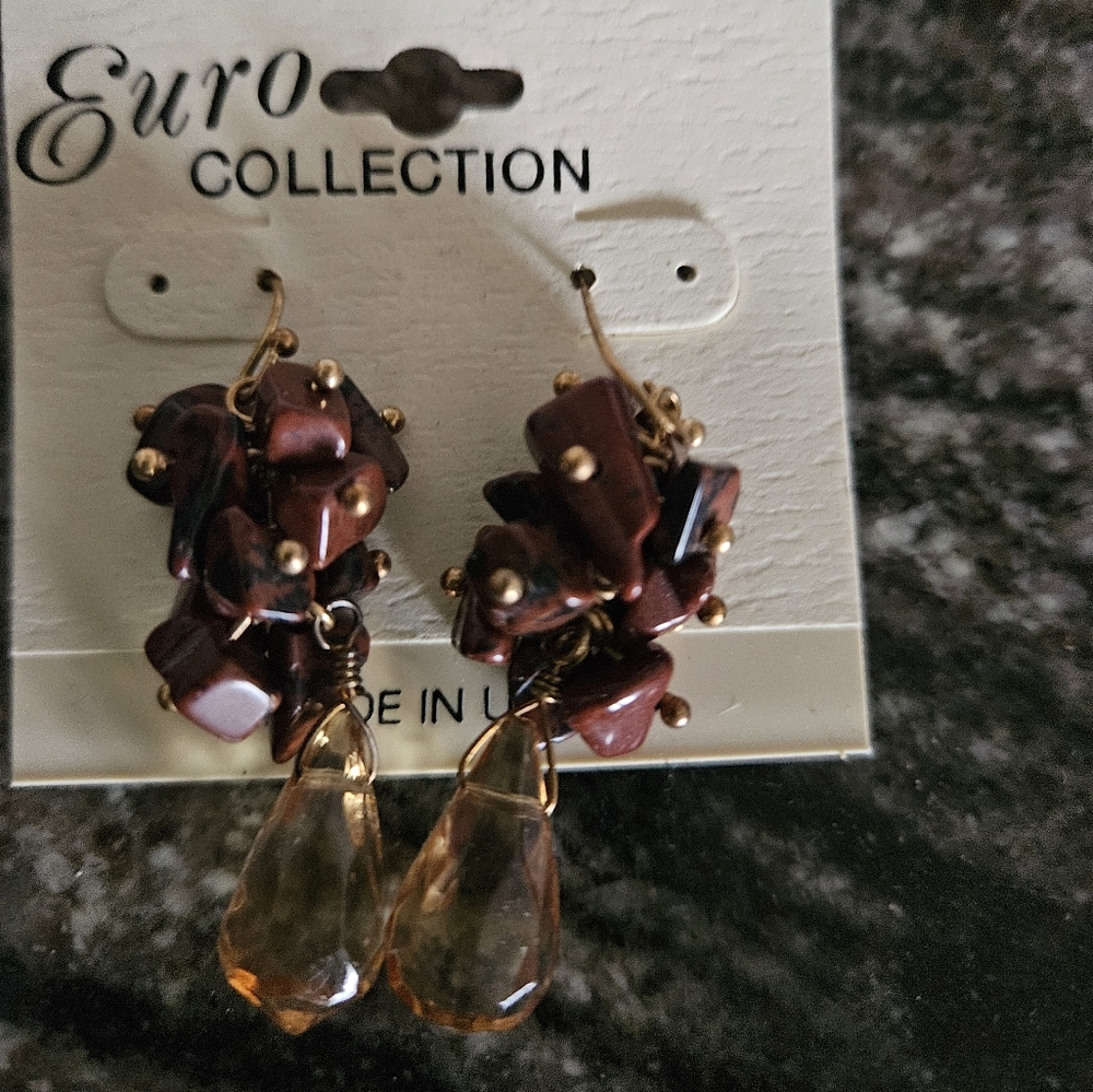 Brown and Gold Earrings